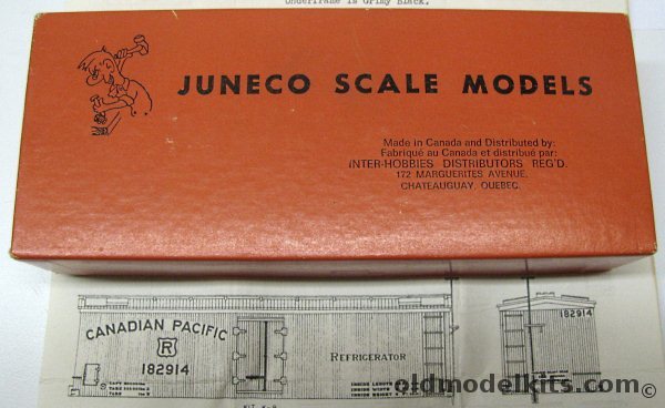 Juneco Scale Models 1/87 36' Truss rod Wood Reefer (Refrigerator Car) - Canadian Northern - Wood and Metal HO Craftsman Kit, K-9 plastic model kit